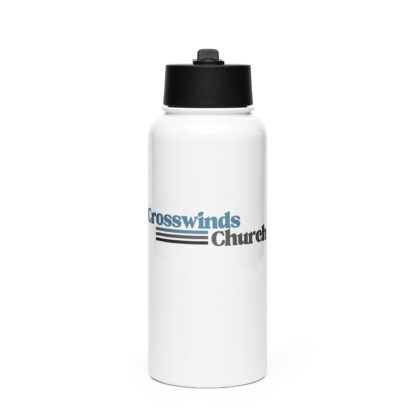 Stainless steel water bottle with a straw lid